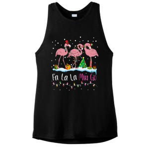 Fa La La La Mingo Flamingo Christmas Xmas Ladies PosiCharge Tri-Blend Wicking Tank