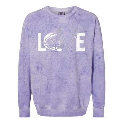 Funny Lacrosse Lover LAX LOVE Lacrosse Player Colorblast Crewneck Sweatshirt