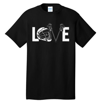 Funny Lacrosse Lover LAX LOVE Lacrosse Player Tall T-Shirt