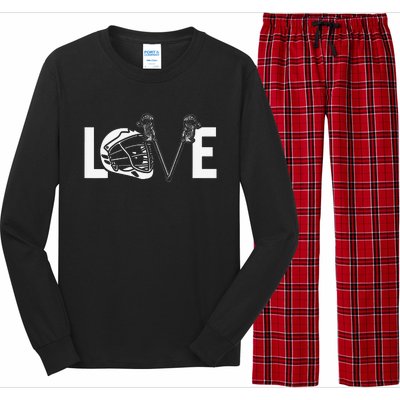 Funny Lacrosse Lover LAX LOVE Lacrosse Player Long Sleeve Pajama Set