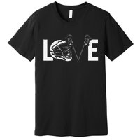 Funny Lacrosse Lover LAX LOVE Lacrosse Player Premium T-Shirt