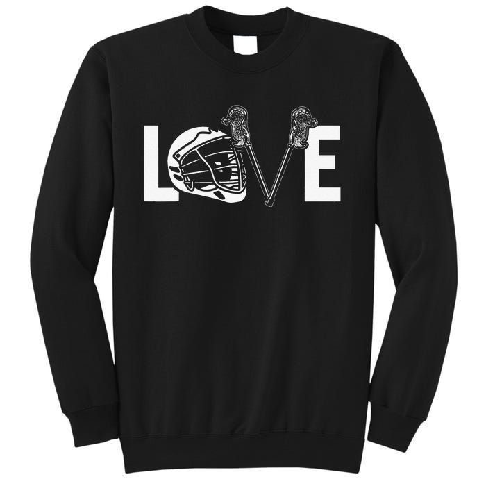 Funny Lacrosse Lover LAX LOVE Lacrosse Player Tall Sweatshirt