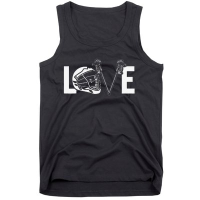 Funny Lacrosse Lover LAX LOVE Lacrosse Player Tank Top