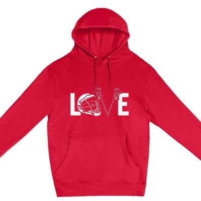 Funny Lacrosse Lover LAX LOVE Lacrosse Player Premium Pullover Hoodie