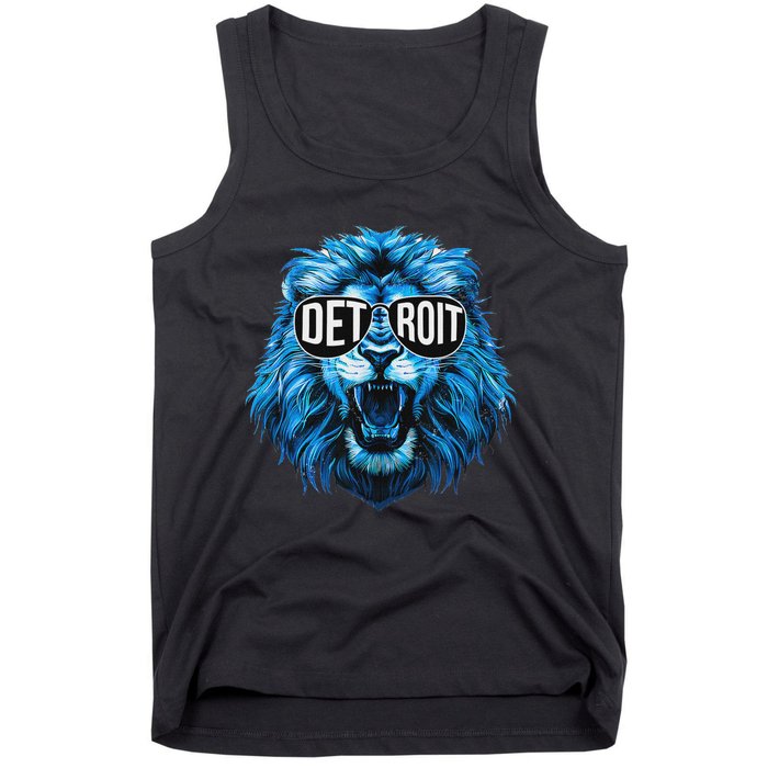 Funny Lion Lovers Wearing Glasses Retro Vintage Style Tank Top