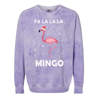 Fa La La La Mingo Tropical Flamingo Christmas Festive Funny Gift Colorblast Crewneck Sweatshirt