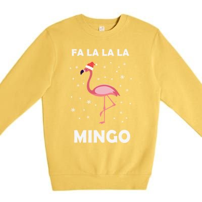 Fa La La La Mingo Tropical Flamingo Christmas Festive Funny Gift Premium Crewneck Sweatshirt