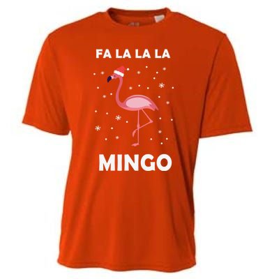 Fa La La La Mingo Tropical Flamingo Christmas Festive Funny Gift Cooling Performance Crew T-Shirt