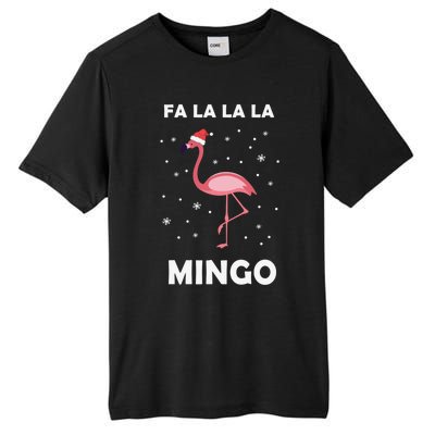 Fa La La La Mingo Tropical Flamingo Christmas Festive Funny Gift Tall Fusion ChromaSoft Performance T-Shirt