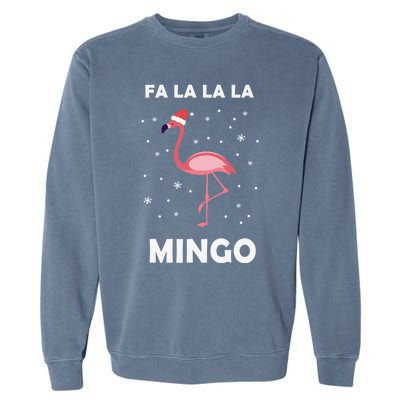 Fa La La La Mingo Tropical Flamingo Christmas Festive Funny Gift Garment-Dyed Sweatshirt