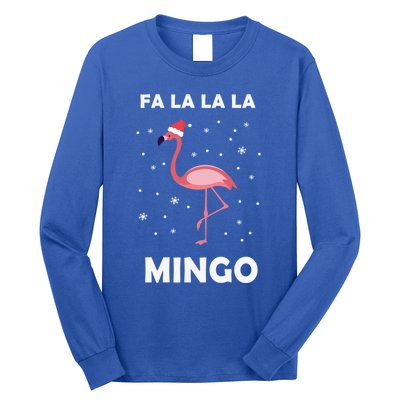 Fa La La La Mingo Tropical Flamingo Christmas Festive Funny Gift Long Sleeve Shirt