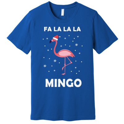 Fa La La La Mingo Tropical Flamingo Christmas Festive Funny Gift Premium T-Shirt