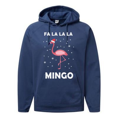 Fa La La La Mingo Tropical Flamingo Christmas Festive Funny Gift Performance Fleece Hoodie