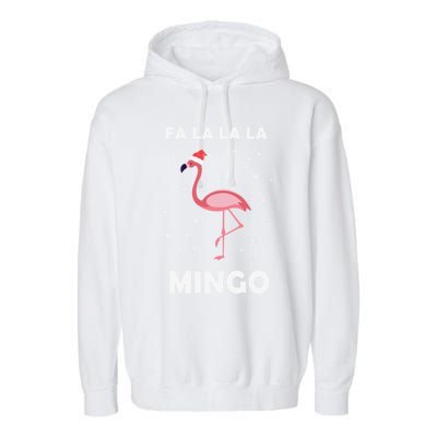 Fa La La La Mingo Tropical Flamingo Christmas Festive Funny Gift Garment-Dyed Fleece Hoodie