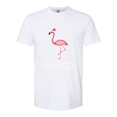 Fa La La La Mingo Tropical Flamingo Christmas Festive Funny Gift Softstyle CVC T-Shirt