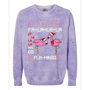 Fa La La Mingo Christmas Pajama Cute Flamingo Ugly XMas Colorblast Crewneck Sweatshirt