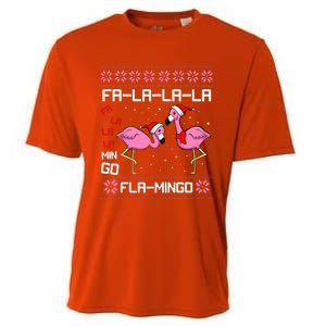 Fa La La Mingo Christmas Pajama Cute Flamingo Ugly XMas Cooling Performance Crew T-Shirt