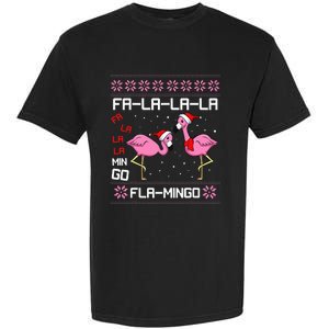 Fa La La Mingo Christmas Pajama Cute Flamingo Ugly XMas Garment-Dyed Heavyweight T-Shirt