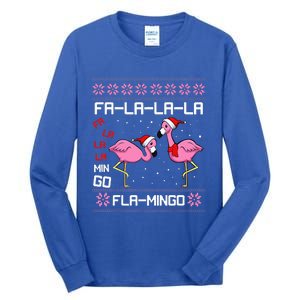 Fa La La Mingo Christmas Pajama Cute Flamingo Ugly XMas Tall Long Sleeve T-Shirt