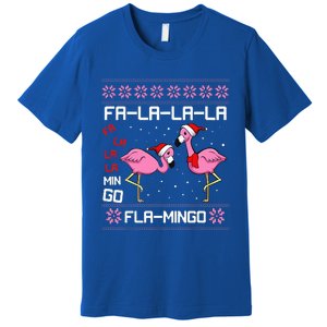 Fa La La Mingo Christmas Pajama Cute Flamingo Ugly XMas Premium T-Shirt