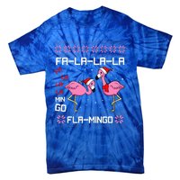 Fa La La Mingo Christmas Pajama Cute Flamingo Ugly XMas Tie-Dye T-Shirt