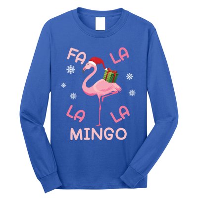 Fa La La La Mingo Christmas Day Pink Flamingo Merry Xmas Gift Long Sleeve Shirt