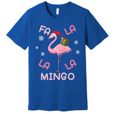 Fa La La La Mingo Christmas Day Pink Flamingo Merry Xmas Gift Premium T-Shirt