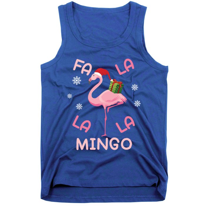 Fa La La La Mingo Christmas Day Pink Flamingo Merry Xmas Gift Tank Top