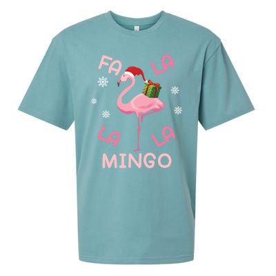 Fa La La La Mingo Christmas Day Pink Flamingo Merry Xmas Gift Sueded Cloud Jersey T-Shirt