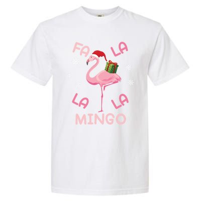 Fa La La La Mingo Christmas Day Pink Flamingo Merry Xmas Gift Garment-Dyed Heavyweight T-Shirt