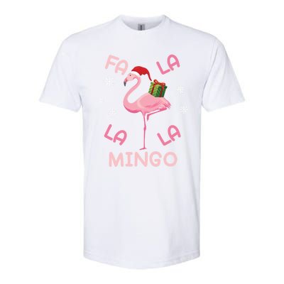 Fa La La La Mingo Christmas Day Pink Flamingo Merry Xmas Gift Softstyle CVC T-Shirt