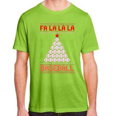 Fa La La La Baseball Christmas Funny Gift Ugly Xmas Tree Adult ChromaSoft Performance T-Shirt