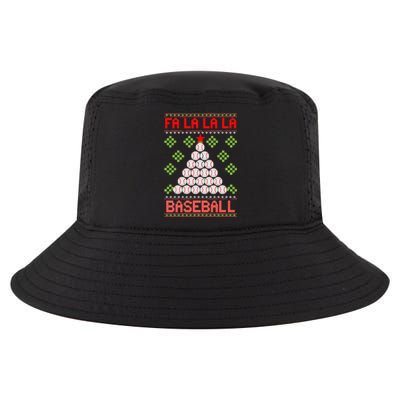 Fa La La La Baseball Christmas Funny Gift Ugly Xmas Tree Cool Comfort Performance Bucket Hat