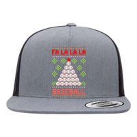 Fa La La La Baseball Christmas Funny Gift Ugly Xmas Tree Flat Bill Trucker Hat