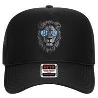 Funny Lion Lovers Wearing Glasses Retro Vintage Style High Crown Mesh Back Trucker Hat