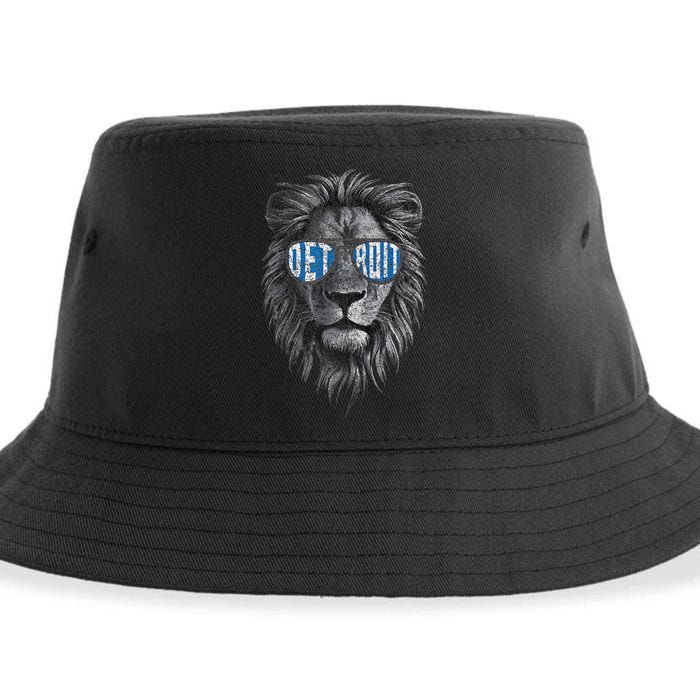 Funny Lion Lovers Wearing Glasses Retro Vintage Style Sustainable Bucket Hat