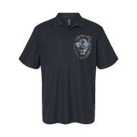 Funny Lion Lovers Wearing Glasses Retro Vintage Style Softstyle Adult Sport Polo