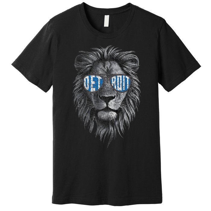 Funny Lion Lovers Wearing Glasses Retro Vintage Style Premium T-Shirt