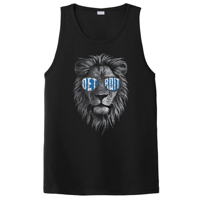 Funny Lion Lovers Wearing Glasses Retro Vintage Style PosiCharge Competitor Tank