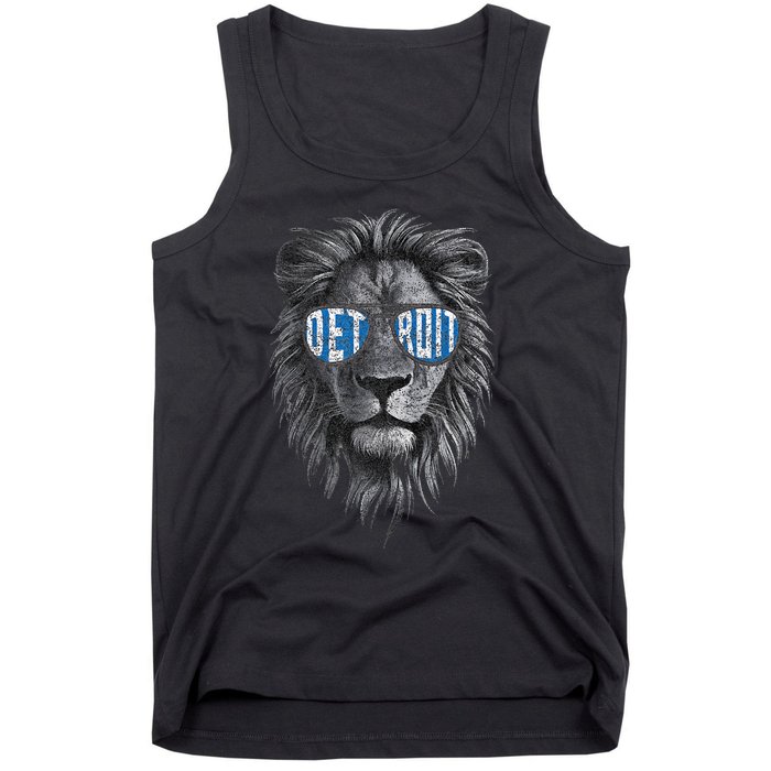 Funny Lion Lovers Wearing Glasses Retro Vintage Style Tank Top