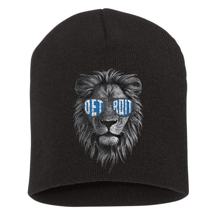 Funny Lion Lovers Wearing Glasses Retro Vintage Style Short Acrylic Beanie