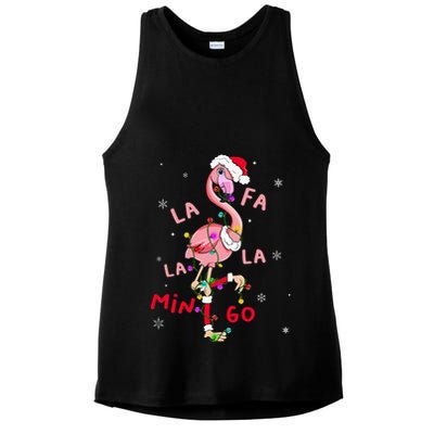Fa La La Mingo Flamingo Christmas Tree Lights Tropical Xmas  Ladies PosiCharge Tri-Blend Wicking Tank