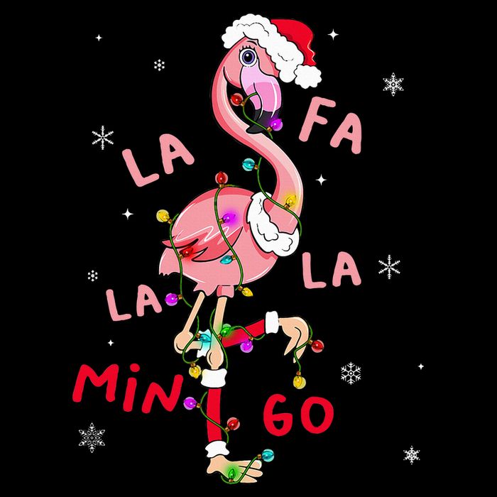 Fa La La Mingo Flamingo Christmas Tree Lights Tropical Xmas  Flexfit Unipanel Trucker Cap
