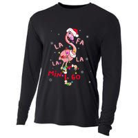 Fa La La Mingo Flamingo Christmas Tree Lights Tropical Xmas  Cooling Performance Long Sleeve Crew