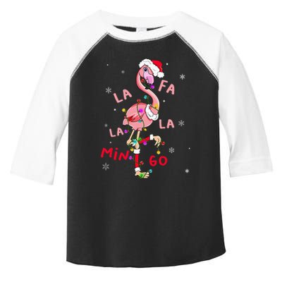 Fa La La Mingo Flamingo Christmas Tree Lights Tropical Xmas  Toddler Fine Jersey T-Shirt