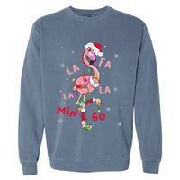 Fa La La Mingo Flamingo Christmas Tree Lights Tropical Xmas  Garment-Dyed Sweatshirt
