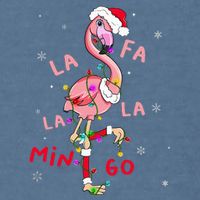 Fa La La Mingo Flamingo Christmas Tree Lights Tropical Xmas  Garment-Dyed Sweatshirt