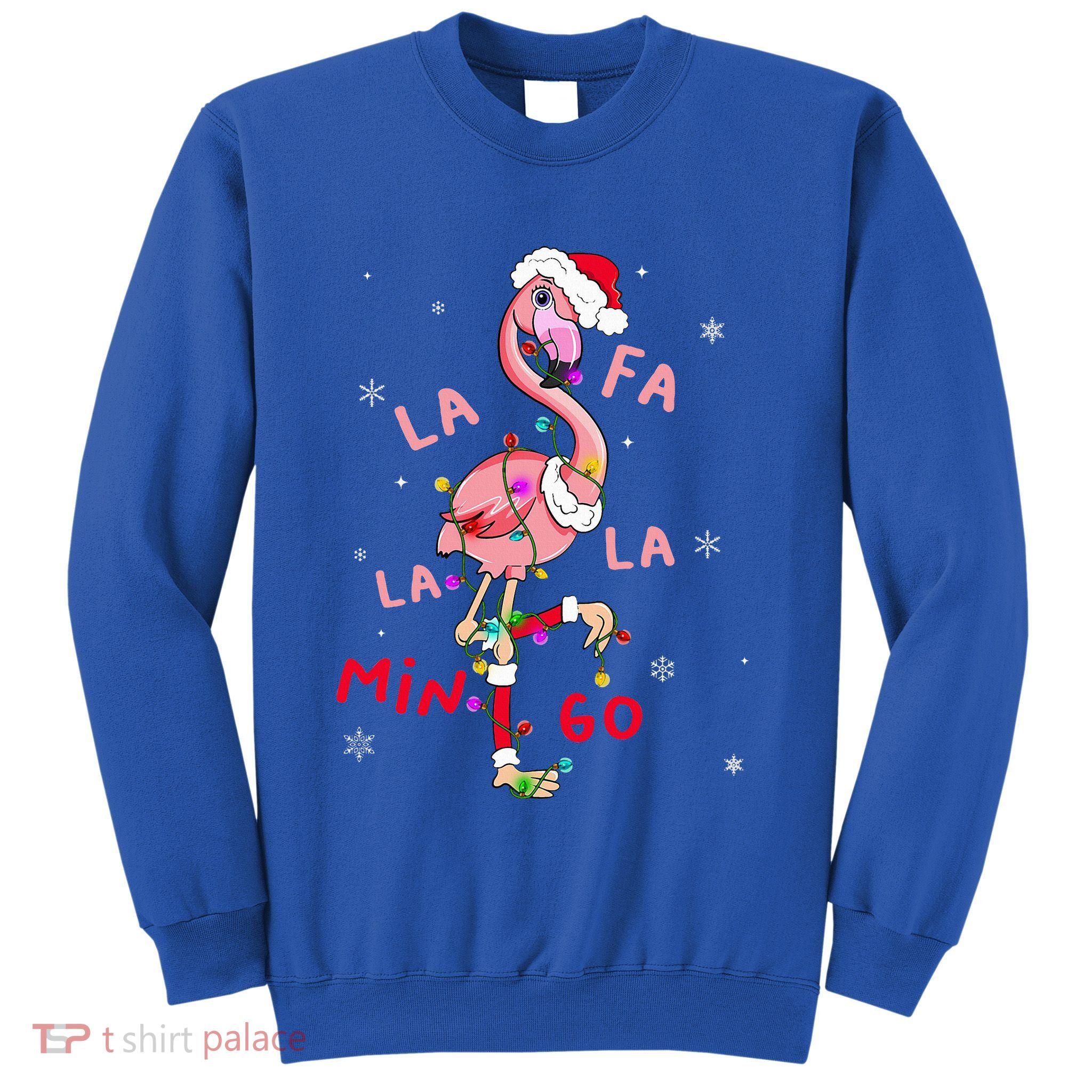 Fa La La Mingo Flamingo Christmas Tree Lights Tropical Xmas  Sweatshirt