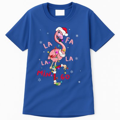 Fa La La Mingo Flamingo Christmas Tree Lights Tropical Xmas  Tall T-Shirt
