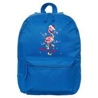 Fa La La Mingo Flamingo Christmas Tree Lights Tropical Xmas  16 in Basic Backpack